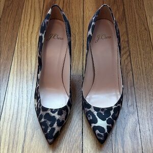 J. Crew Animal Print Heels - Black and Brown